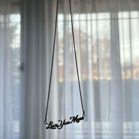 NWT  Stainless Steel “ Love You More “ necklace, 22.5 in total length,adjustable - Picture 6 of 6